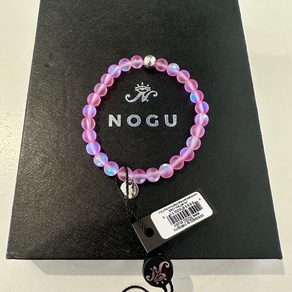 NOGU Pink Mermaid Glass Beaded Bracelet NWT